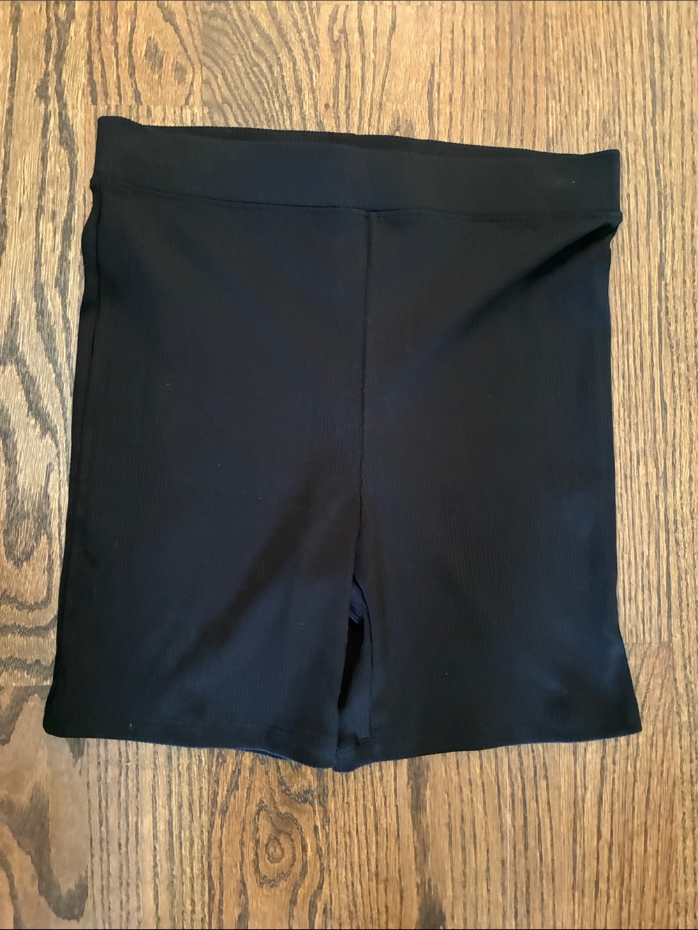Skin Black Ribbed High-Waist Bike Shorts